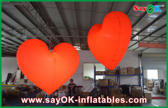 1.5M Stage Lighting Red Inflatable Heart For Commerical Advertisement