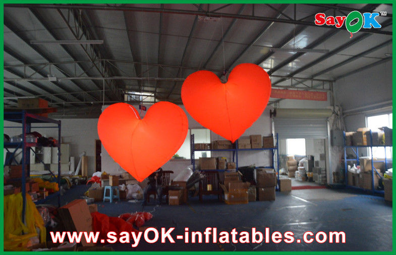 1.5M Stage Lighting Red Inflatable Heart For Commerical Advertisement