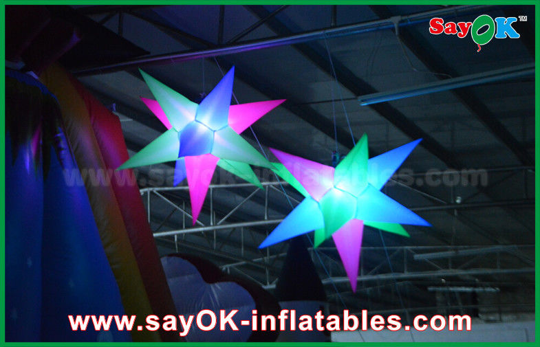 Colorized Oxford Cloth Inflatable Lighting Decoration Led Lighting Star For Party
