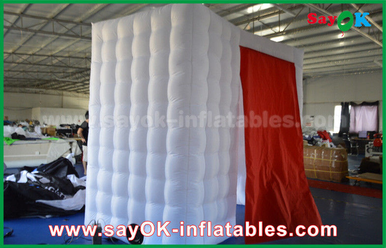 Inflatable Photo Studio 1 Door 2.5m Custom Black / White Inflatable Photo Booth With LED Light Oxford Cloth