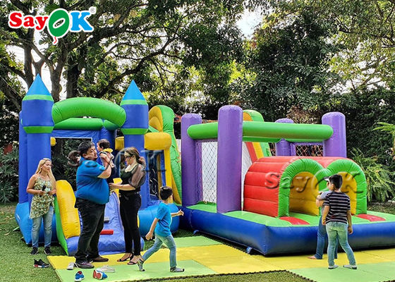 मनोरंजन पार्क के लिए टिकाऊ बड़ा फोल्डिंग inflatable कैमो बाउंसर SGS CE