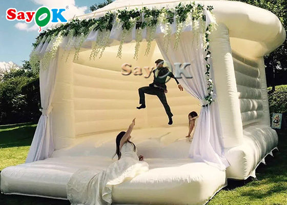 शादी की पार्टी के लिए वाणिज्यिक inflatable उछाल / सफेद उछाल महल