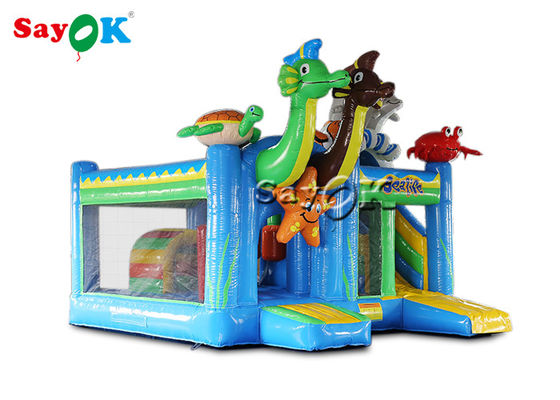 5.5x5x3.9mH समुद्र की दुनिया थीम बच्चे inflatable उछाल स्लाइड