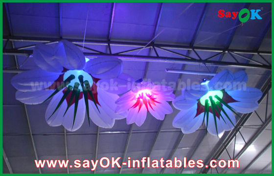 आरजीबी लाइटिंग सजावट के साथ 1 मीटर डाय Inflatable लटकती नीलम फूल