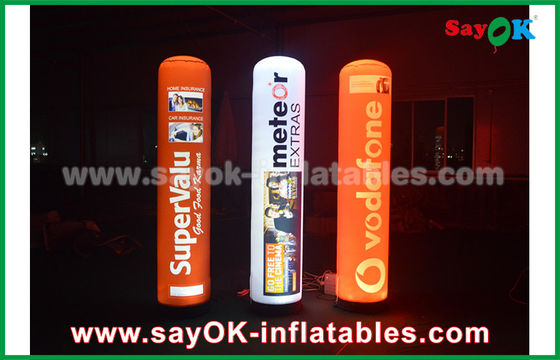 190T नायलॉन कपड़े inflatable प्रकाश सजावट, 2m विज्ञापन inflatable स्तंभ के साथ एलईडी प्रकाश व्यवस्था