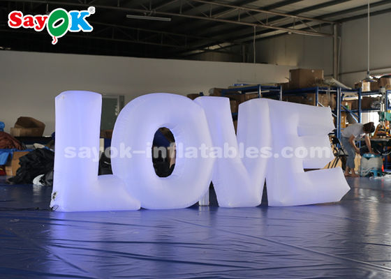 सफेद कपड़े एलईडी प्रकाश व्यवस्था inflatable पत्र प्यार टच स्क्रीन रिमोट कंट्रोल द्वारा