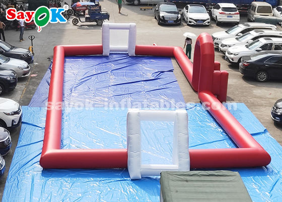 20*8 मीटर लाल पीवीसी टारपॉइल inflatable खेल खेल आउटडोर फुटबॉल मैदान