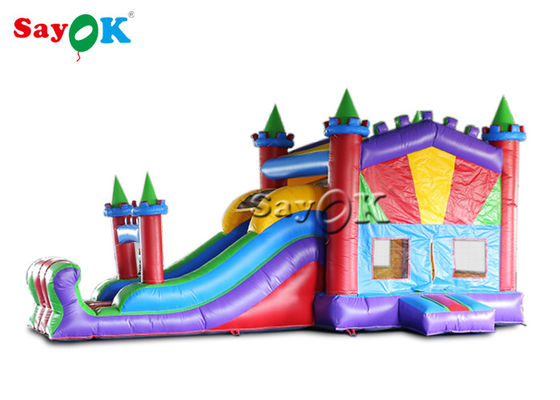 डिजिटल प्रिंटिंग पीवीसी जलरोधक स्लाइड के साथ inflatable उछाल महल