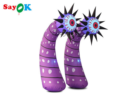 वाणिज्यिक एलईडी inflatable प्रकाश सजावट स्तंभ फूल आंखों के साथ