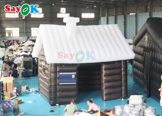 विशाल रोशनी ऑक्सफोर्ड कपड़े inflatable क्रिसमस हाउस inflatable सांता हाउस