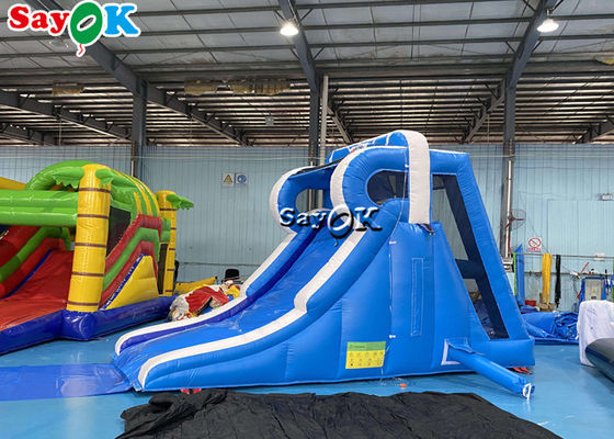 छोटे inflatable स्लाइड गीले और सूखे स्लाइड विरोधी फट लोगो मुद्रण आउटडोर inflatable पानी स्लाइड