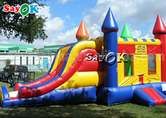 6*4m पीवीसी एयर जंपिंग बाउंसिंग कैसल विथ स्लाइड कमर्शियल inflatable बाउंसर फॉर किड