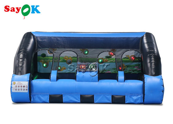 4.5x5x2.6mH कार आकार Inflatable IPS System शूटिंग गैलरी गेम ब्लैक एंड ब्लू